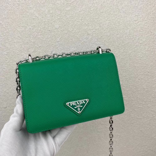 Prada Saffiano leren mini schoudertas 2BD032 groen