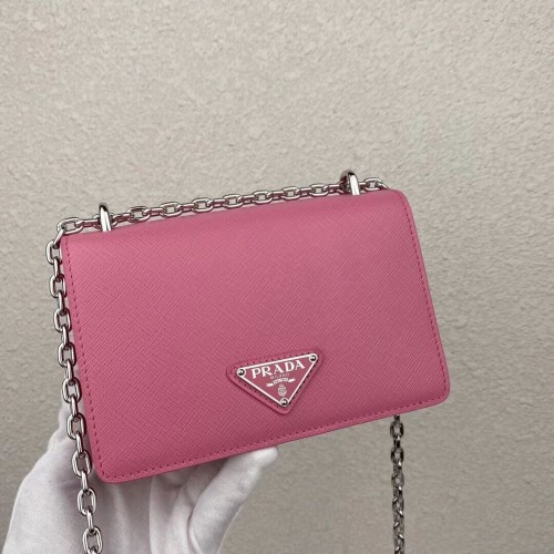 Prada Saffiano leren mini schoudertas 2BD032 roze