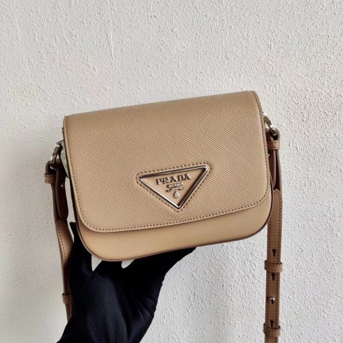 Prada Saffiano leren mini schoudertas 2BD249 abrikoos