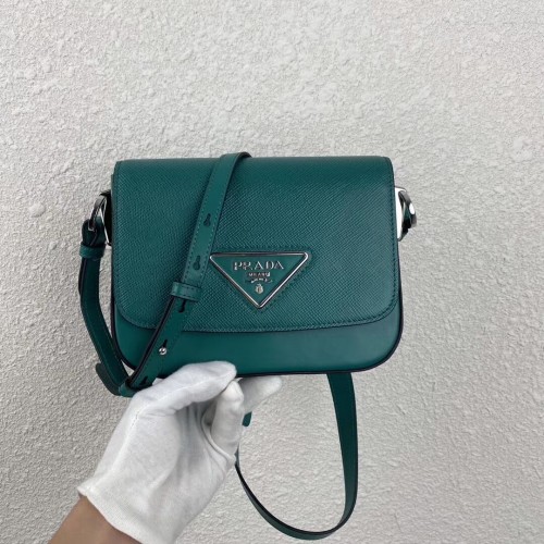 Prada Saffiano leren mini schoudertas 2BD249 groen