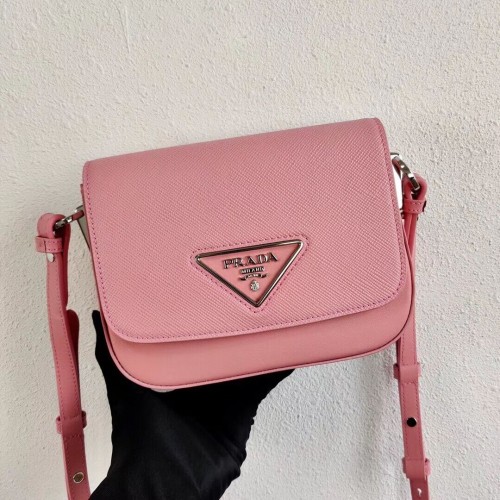 Prada Saffiano leren mini schoudertas 2BD249 roze
