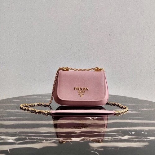 Prada Saffiano leren schoudertas 2BD275 roze