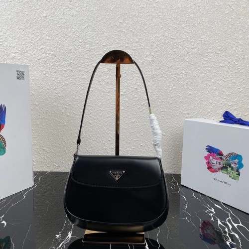 Prada Saffiano leren schoudertas 2BD311 zwart