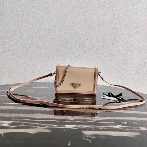 Prada Saffiano leren schoudertas 2BP019 Biscuits