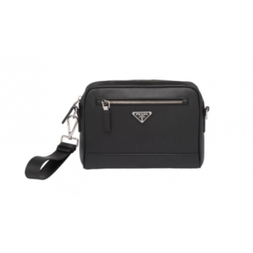 Prada Saffiano leren schoudertas 2VH063 zwart