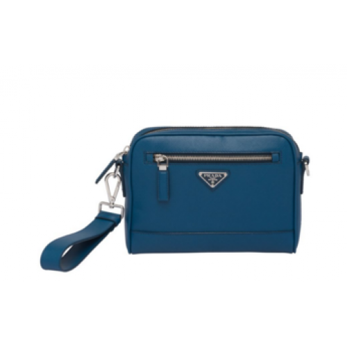 Prada Saffiano leren schoudertas 2VH063 blauw