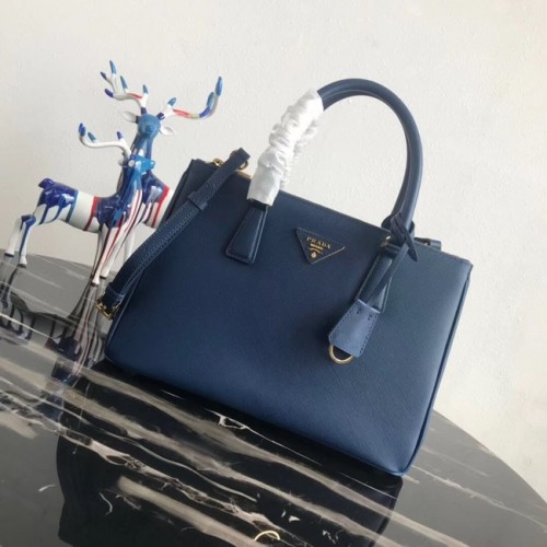 Prada Saffiano originele lederen draagtas 1BA1801 blauw