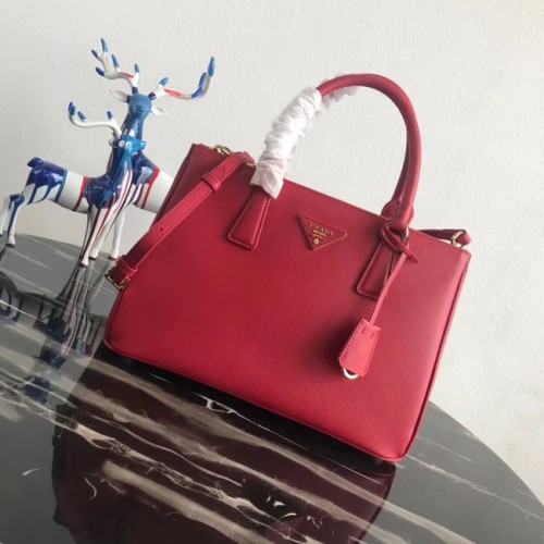 Prada Saffiano originele lederen draagtas 1BA1801 rood