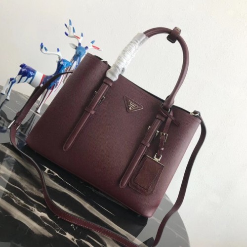 Prada Saffiano originele lederen draagtas BN2838 Claret