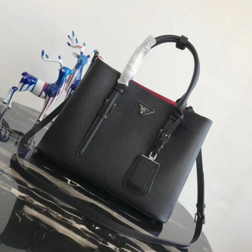 Prada Saffiano originele lederen draagtas BN2838 zwart