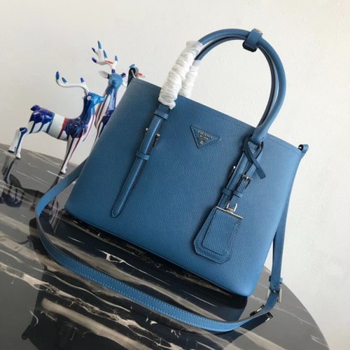 Prada Saffiano originele lederen draagtas BN2838 blauw