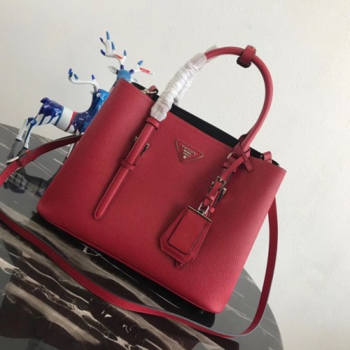 Prada Saffiano originele lederen draagtas BN2838 rood