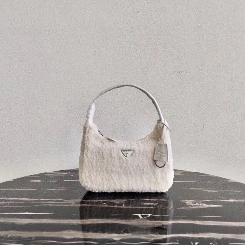 Prada Shearling draagtas mini-tas 1NE515 wit
