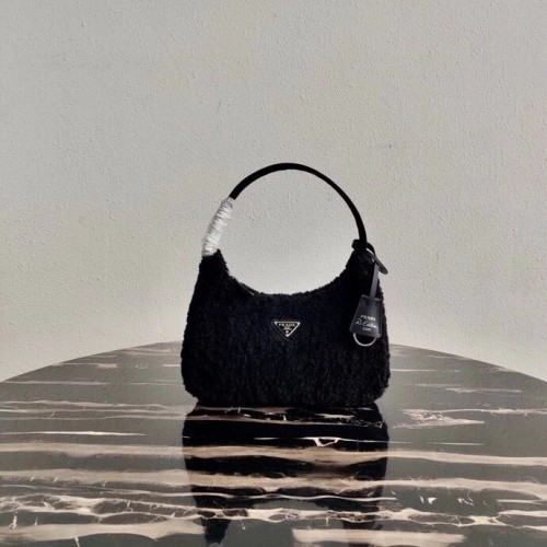 Prada Shearling draagtas mini-tas 1NE515 zwart