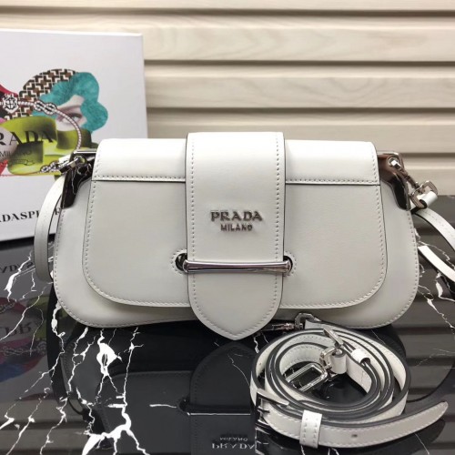 Prada Sidonie leren schoudertas 1BD168 Wit