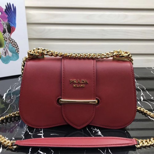 Prada Sidonie leren schoudertas 1BD184 Wine