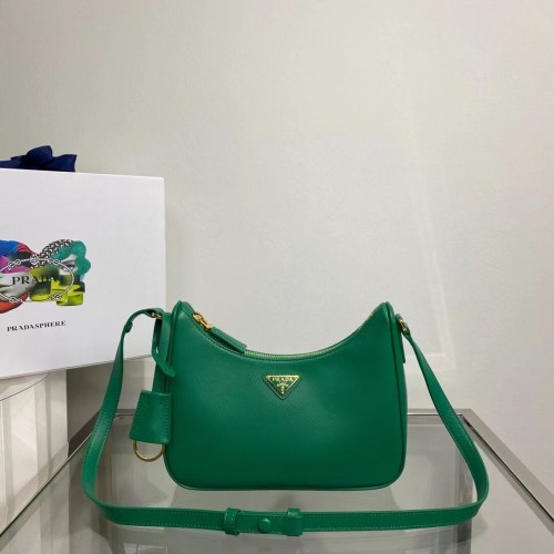 Prada Small Saffiano leren schoudertas 1BD330 groen