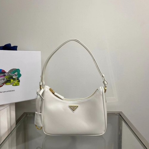 Prada Small Saffiano leren schoudertas 1BD330 WIT