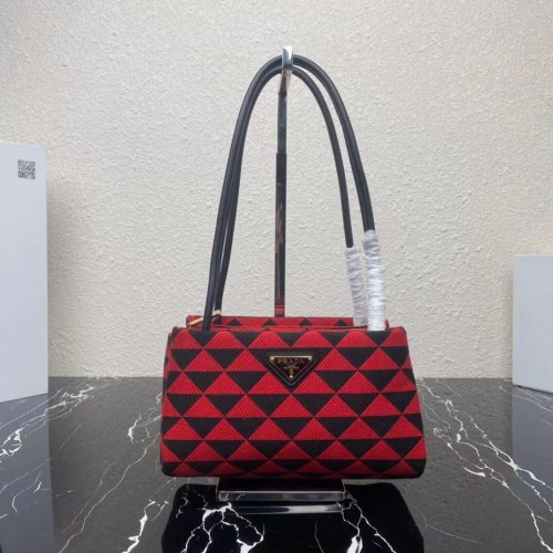 Prada Kleine geborduurde stof Symbole tas 1BA368 rood