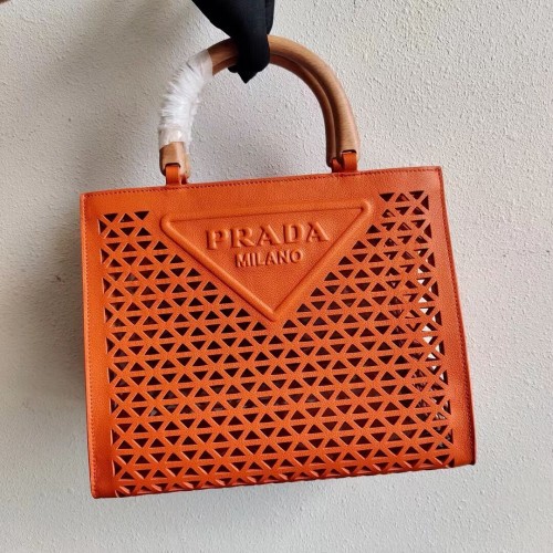 Prada leren draagtas 1AG405 oranje