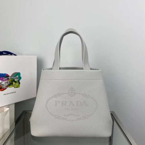 Prada leren shopper 1AG833 grijs