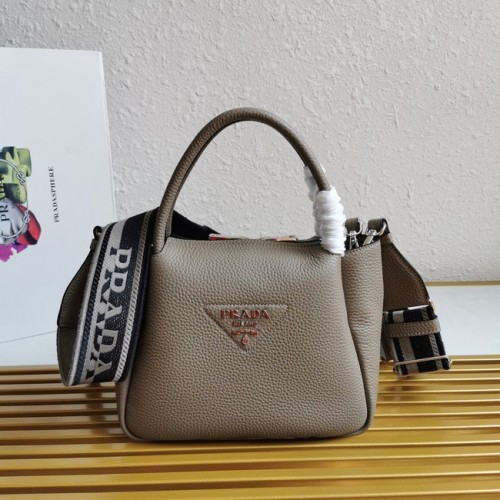 Prada leren shopper 1BC145 grijs
