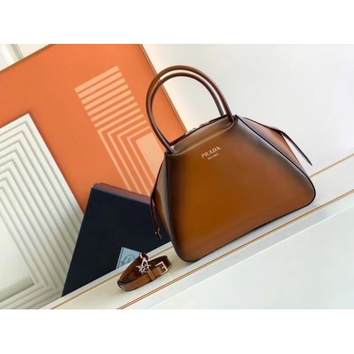 Prada leren draagtas 1BD663A caramel