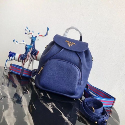 Prada originele Leren rugzak 1BZ035 blauw