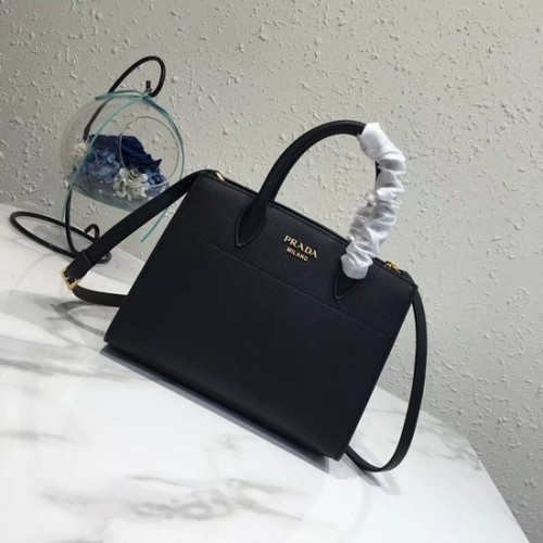 Prada saffiano lux tote originele leren tas bn4458 zwart