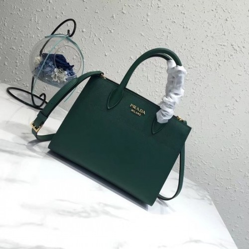 Prada saffiano lux tote originele leren tas bn4458 groen