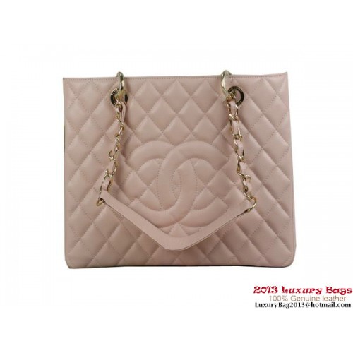 Replica Chanel A50995 roze originele Cannage lederen schoudertas goud