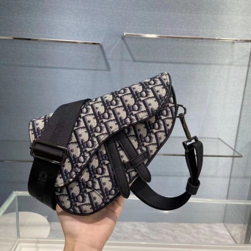 ZADELPLATTE RIEMTAS Blauwe Dior Oblique-jacquard C2106