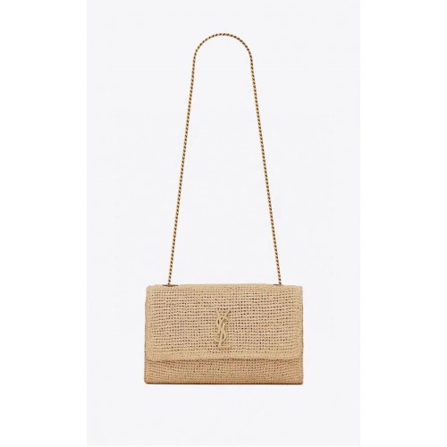 SAINT LAUREN KATE 99 KETTINGTAS IN RAFFIA Y685384 abrikoos