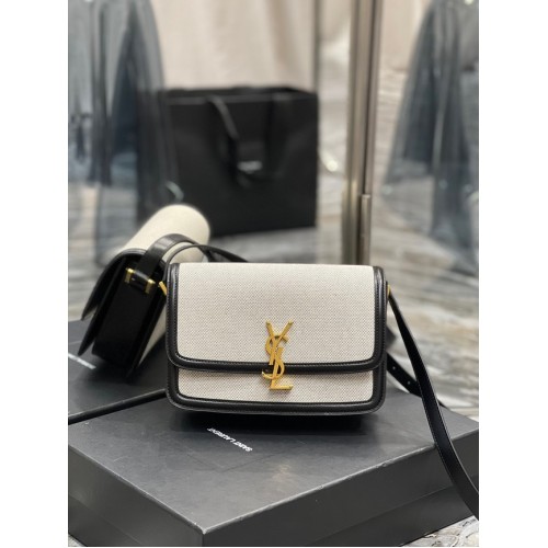 SAINT LAUREN SOLFERINO MEDIUM SATCHEL IN DOOS SAINT LAURENT LEER 634307 zwart