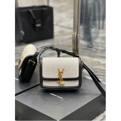 SAINT LAUREN SOLFERINO KLEINE SATCHEL IN GELAKT AYERS 634306 zwart