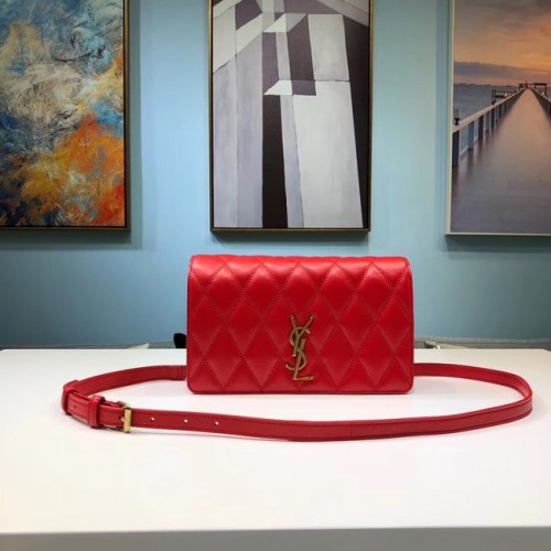 SAINT LAURENT Angie gewatteerde leren schoudertas 568906 rood