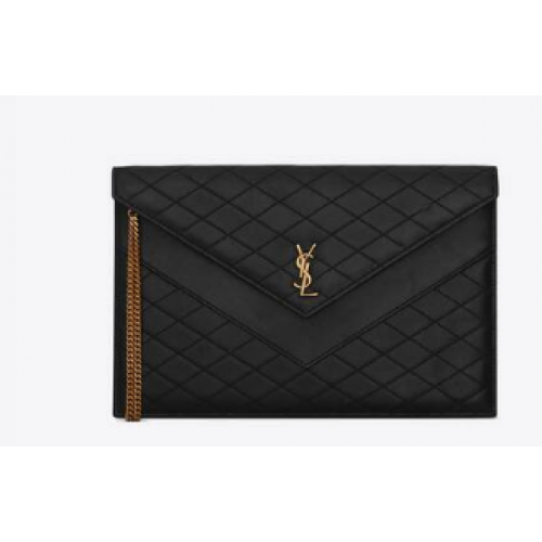 SAINT LAURENT GABY KETTINGZAKJE MET DUBBELE FLAP VAN LAMBSKIN 6855961 zwart