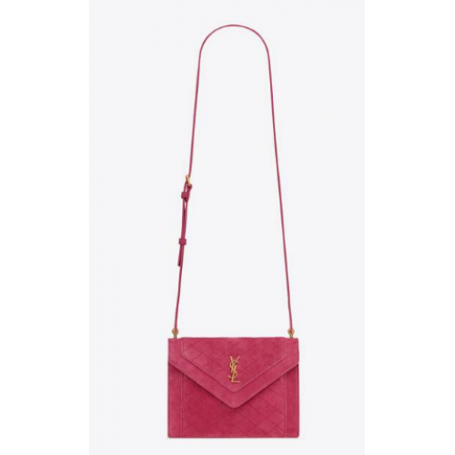 SAINT LAURENT GABY MINI-TAS IN SUÈDE 685574 MAGENTA ROZE