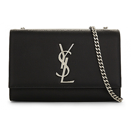 SAINT LAURENT Kate Monogram leren schoudertas 87613 zwart