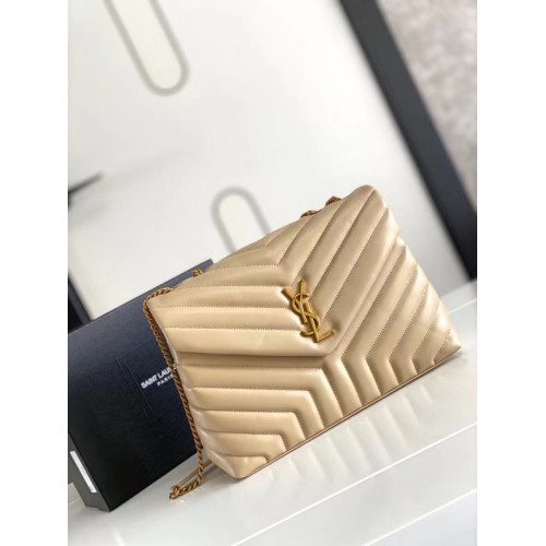 SAINT LAURENT LOULOU MEDIUM IN MATELASSE LEER 459749 IVOOR NATUURLIJK