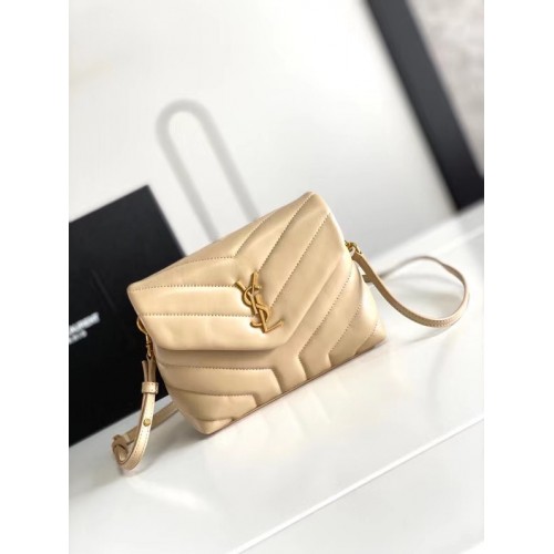 SAINT LAURENT LOULOU SMALL IN MATELASSE Y LEDER 467072 IVOOR NATUURLIJK & BRONS METALEN HARDWARE