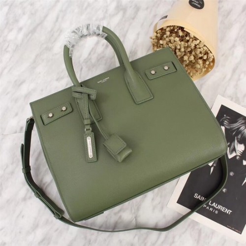SAINT LAURENT Sac de Jour Slouch klein generfd leer 5711 groen