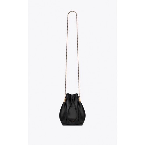 SAINT LAURENT Bucket bag van teddyleer Y550168 zwart