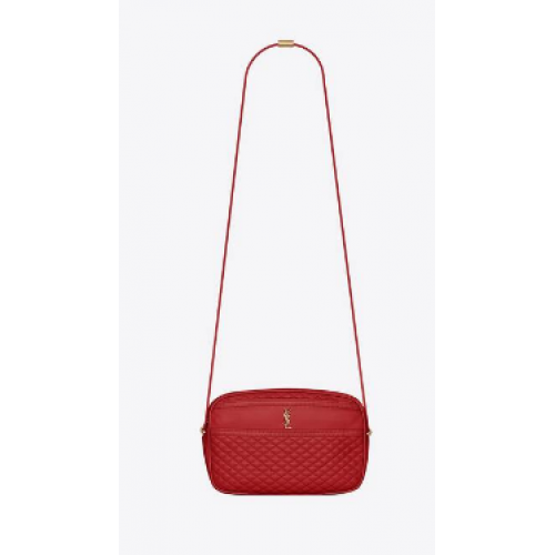 SAINT LAURENT VICTOIRE CAMERATAS VAN GEWATTEERD LAMSLACHT 6489901 rood