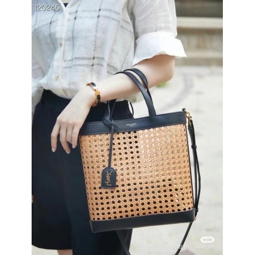 SAINT LAURENT Geweven draagtas 655161 zwart