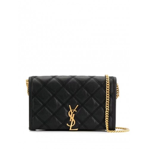 SAINT LAURENT leren schoudertas Y585031 zwart