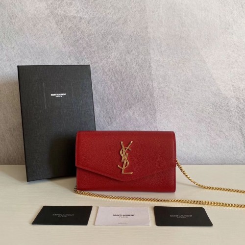 SAINT LAURENT leren schoudertas Y659193 rood