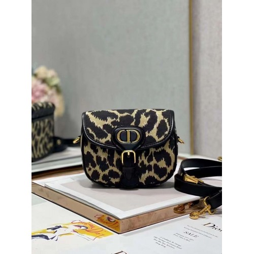 KLEINE DIOR-BOBBYTAS Beige veelkleurig Mizza-borduursel C9269E