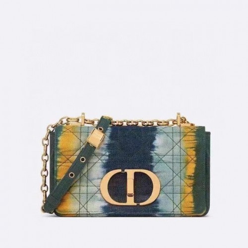 KLEINE DIOR CARO-TAS Geborduurd denim M9241 blauw