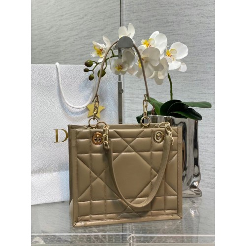 KLEINE DIOR ESSENTIAL TOTE TAS Hazelnoot Archicannage kalfsleer M87211 ZWART